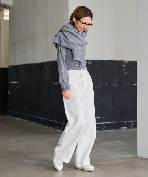 FRAMeWORK（フレームワーク）の「≪追加≫ミリタリースラブバックサテンベイカーパンツ3（カーゴパンツ・レディース・ホワイト/ベージュ・36/38/40）」の10枚目の写真