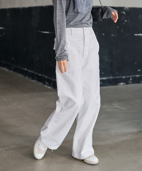 FRAMeWORK（フレームワーク）の「≪追加≫ミリタリースラブバックサテンベイカーパンツ3（カーゴパンツ・レディース・ホワイト/ベージュ・36/38/40）」の12枚目の写真