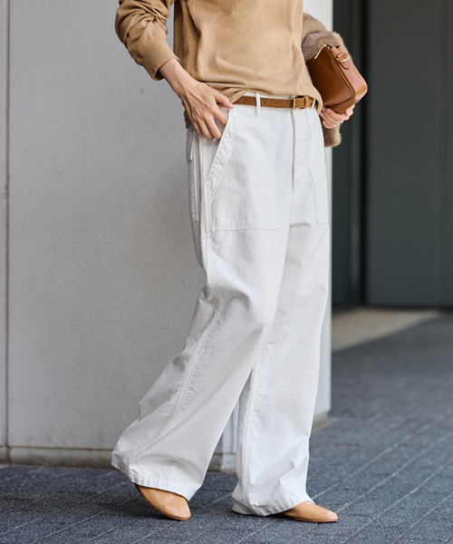 FRAMeWORK（フレームワーク）の「≪追加≫ミリタリースラブバックサテンベイカーパンツ3（カーゴパンツ・レディース・ホワイト/ベージュ・36/38/40）」の22枚目の写真