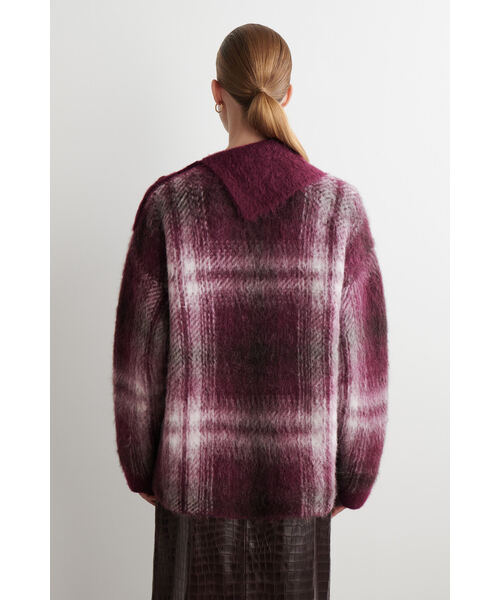 ボタン付きチェック柄アルパカ混セーター（ニット/セーター）｜COS