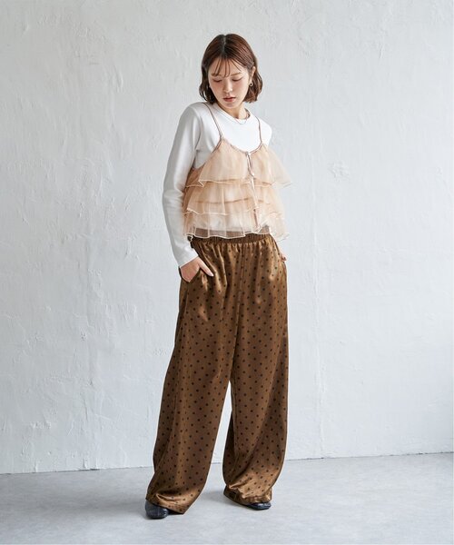 notch.（ノッチ）の「ドットサテンパンツ（スラックス・レディース・グレー/ブラウン・M）」の15枚目の写真