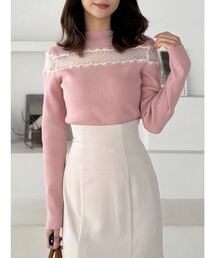 【10/10まで値下げ】マーキュリーデュオ ベリエちゃんジャガードニット ピンク 10/10まで値下げ】マーキュリーデュオ ベリエちゃんジャガードニット