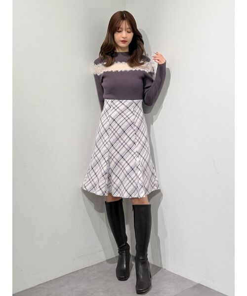 MERCURYDUO(マーキュリーデュオ)の「レースカッティングニット(ニット/セーター・レディース・チャコールグレー/ブラック/ピンク・FREE)」の18枚目の写真