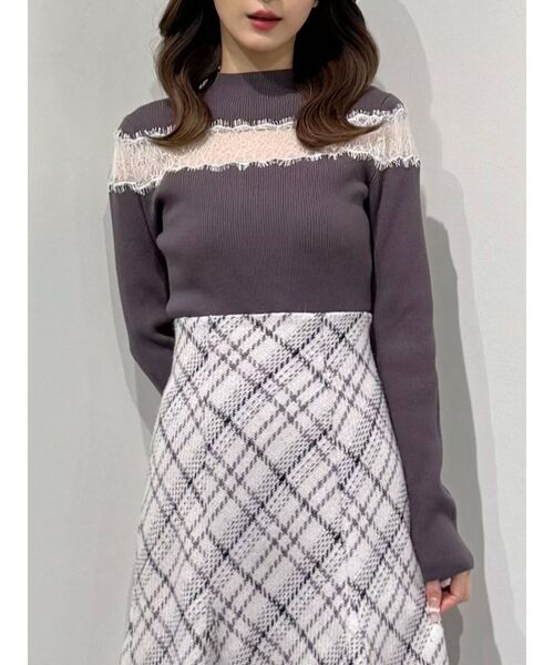 MERCURYDUO(マーキュリーデュオ)の「レースカッティングニット(ニット/セーター・レディース・チャコールグレー/ブラック/ピンク・FREE)」の17枚目の写真