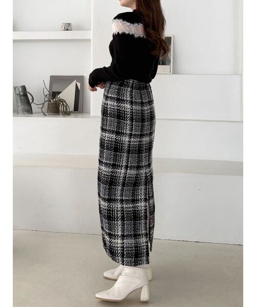 MERCURYDUO(マーキュリーデュオ)の「レースカッティングニット(ニット/セーター・レディース・チャコールグレー/ブラック/ピンク・FREE)」の20枚目の写真