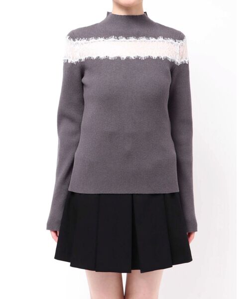 MERCURYDUO(マーキュリーデュオ)の「レースカッティングニット(ニット/セーター・レディース・チャコールグレー/ブラック/ピンク・FREE)」の22枚目の写真