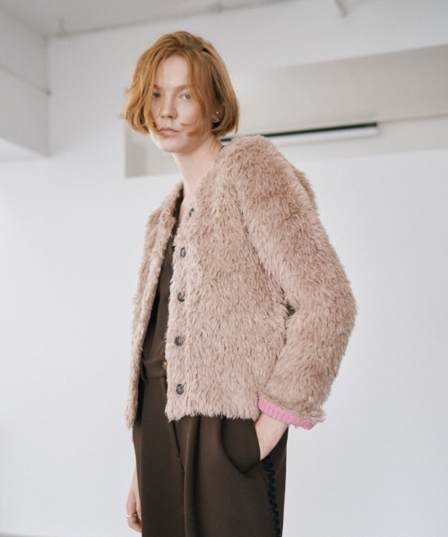 Muel Chic(ミュエルシック)の「Malta knit cardigan マルタニットカーディガン(カーディガン/ボレロ・レディース・オフホワイト/ベージュ/ブラック/ミント・FREE)」の4枚目の写真