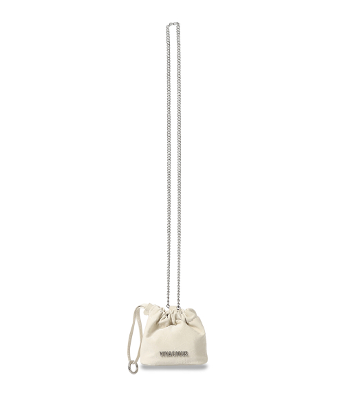 Vivacious(ビバシャス)の「Phoebe Mini Chain Bag - 5COL(メッセンジャーバッグ・レディース・アイボリー/ブラックミックス/グレイッシュブルー/ブラック/ピンク・FREE)」の12枚目の写真