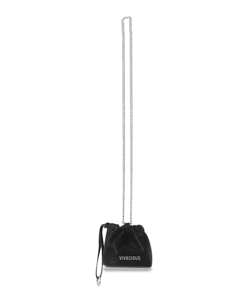 Vivacious(ビバシャス)の「Phoebe Mini Chain Bag - 5COL(メッセンジャーバッグ・レディース・アイボリー/ブラックミックス/グレイッシュブルー/ブラック/ピンク・FREE)」の14枚目の写真