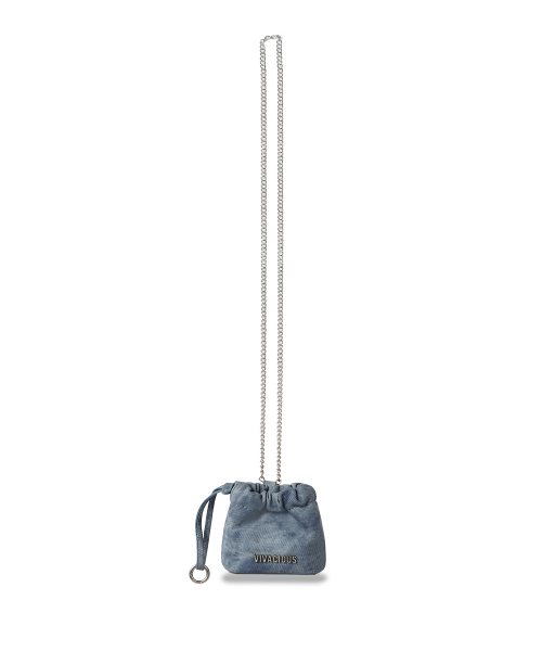Vivacious(ビバシャス)の「Phoebe Mini Chain Bag - 5COL(メッセンジャーバッグ・レディース・アイボリー/ブラックミックス/グレイッシュブルー/ブラック/ピンク・FREE)」の16枚目の写真