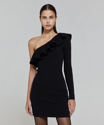FLARE ONE SHOULDER DRESS_BLACK