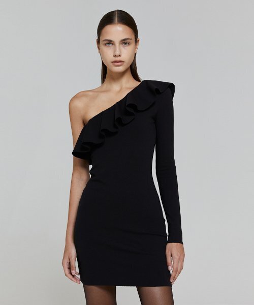 LADY VOLUME(レディーボリューム)の「FLARE ONE SHOULDER DRESS_BLACK(ワンピース・レディース・その他・MEDIUM/SMALL)」の1枚目の写真