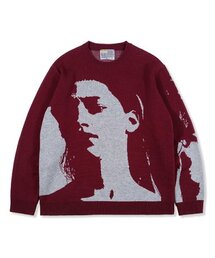 youthbath（ユースバース）の「YB WOMEN GRAPHIC KNIT_BURGUNDY（ニット/セーター）」