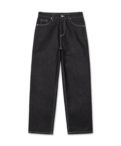WEST GRAND BOULEVARD(ウエストグランドブルバード)の「セミワイド生地デニムパンツBLACKINDIGO(デニムパンツ・レディース・その他・SMALL/MEDIUM/LARGE/X-LARGE/XX-LARGE)」の1枚目の写真