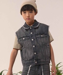 MM6 Maison Margiela（ｴﾑｴﾑｼｯｸｽ ﾒｿﾞﾝ ﾏﾙｼﾞｪﾗ）の「MM6 Maison Margiela(エムエムシックス メゾン マルジェラ)Kids & Junior デニムベストジャケット（ベスト）」