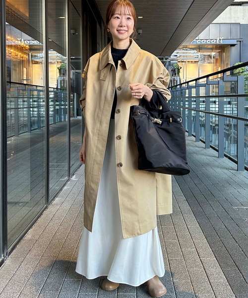 ネイビーのみWEB限定》ドルマンスリーブコート（ステンカラーコート