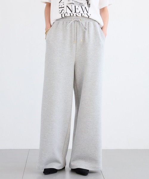 BARNYARDSTORM（バンヤードストーム）の「BARNYARDSTORM / 裏起毛ソフトワイドパンツ / マシンウォッシャブル（その他パンツ・レディース・アイボリー/ブラック/ライトグレー・FREE）」の3枚目の写真