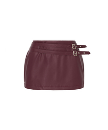 LEATHER LOW SKIRT