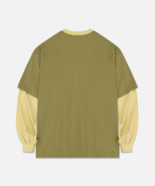 FREEMARIO（フリーマリオ）の「アットホームレイヤードロングスリーブ[オリーブ]（Tシャツ/カットソー・レディース・その他・MEDIUM/LARGE）」の3枚目の写真