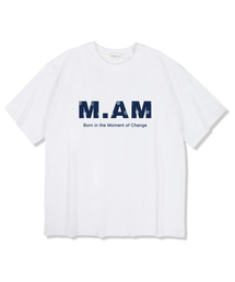モーメントM.AMロゴ半袖Tシャツホワイト