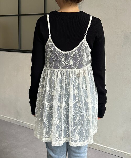 Thevon（ゼボン）の「レースキャミチュニック（チュニック・レディース・アイボリー/ホワイト系その他/ブラック・FREE）」の11枚目の写真