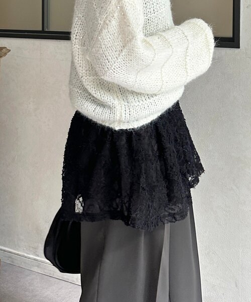 Thevon（ゼボン）の「レースキャミチュニック（チュニック・レディース・アイボリー/ホワイト系その他/ブラック・FREE）」の8枚目の写真