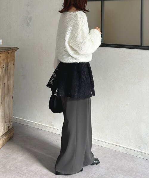 Thevon(ゼボン)の「レースキャミチュニック(チュニック・レディース・アイボリー/ホワイト系その他/ブラック・FREE)」の4枚目の写真