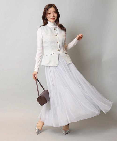 Apuweiser-riche（アプワイザーリッシェ）の「ジレチュールドッキングワンピース（ワンピース・レディース・ライトグレー/オフホワイト・2/1/0）」の3枚目の写真