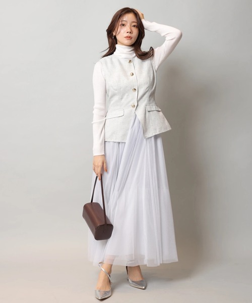 Apuweiser-riche（アプワイザーリッシェ）の「ジレチュールドッキングワンピース（ワンピース・レディース・ライトグレー/オフホワイト・2/1/0）」の5枚目の写真