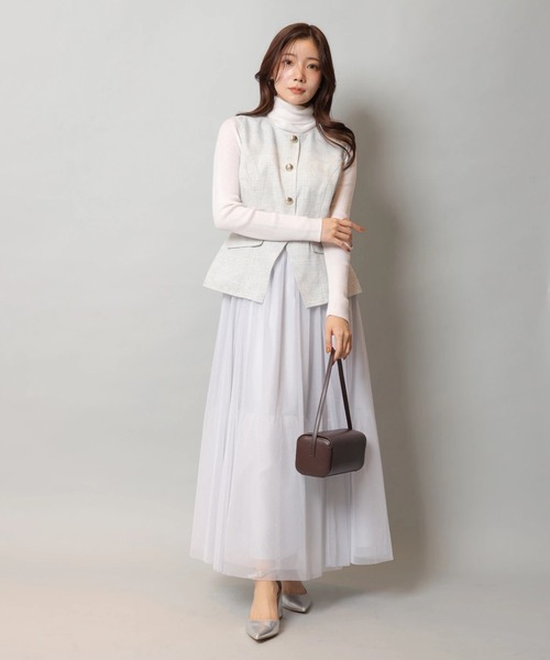 Apuweiser-riche（アプワイザーリッシェ）の「ジレチュールドッキングワンピース（ワンピース・レディース・ライトグレー/オフホワイト・2/1/0）」の6枚目の写真