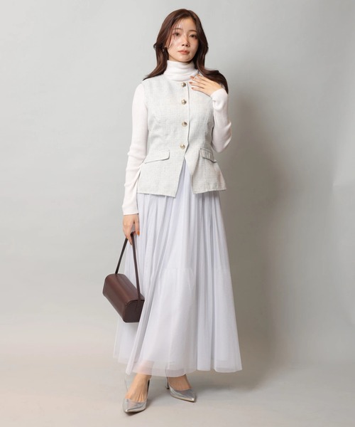Apuweiser-riche（アプワイザーリッシェ）の「ジレチュールドッキングワンピース（ワンピース・レディース・ライトグレー/オフホワイト・2/1/0）」の9枚目の写真
