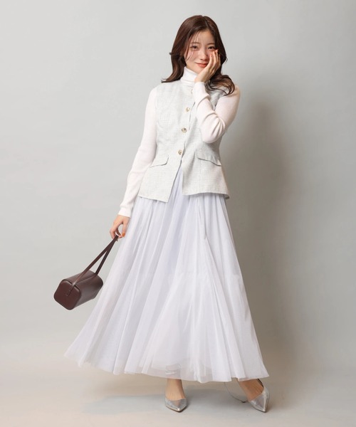 Apuweiser-riche（アプワイザーリッシェ）の「ジレチュールドッキングワンピース（ワンピース・レディース・ライトグレー/オフホワイト・2/1/0）」の12枚目の写真