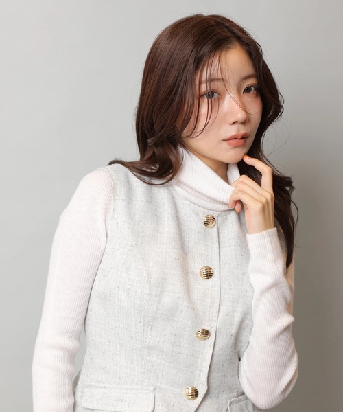 Apuweiser-riche（アプワイザーリッシェ）の「ジレチュールドッキングワンピース（ワンピース・レディース・ライトグレー/オフホワイト・2/1/0）」の15枚目の写真