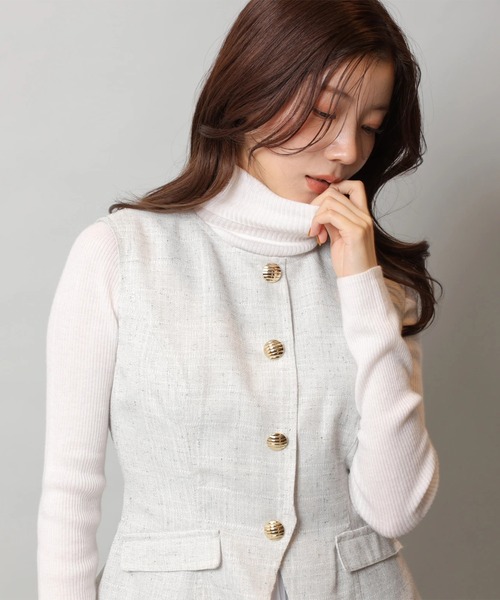 Apuweiser-riche（アプワイザーリッシェ）の「ジレチュールドッキングワンピース（ワンピース・レディース・ライトグレー/オフホワイト・2/1/0）」の17枚目の写真