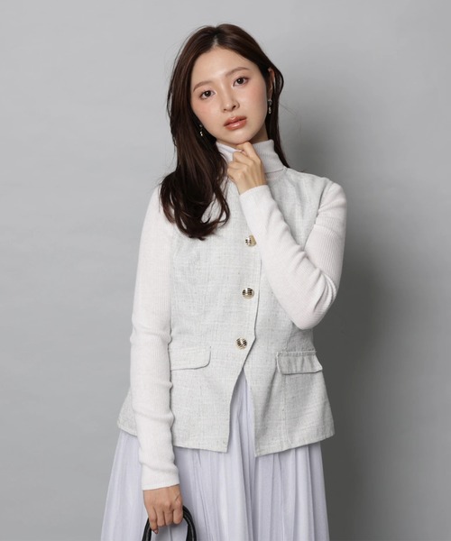 Apuweiser-riche（アプワイザーリッシェ）の「ジレチュールドッキングワンピース（ワンピース・レディース・ライトグレー/オフホワイト・2/1/0）」の20枚目の写真