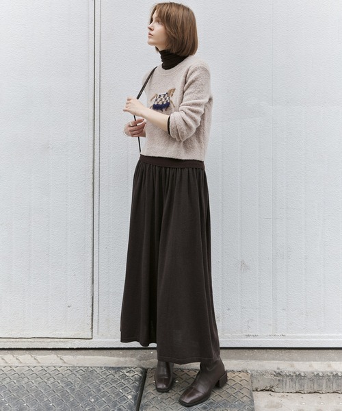 tageechita(タジチタ)の「【tageechita】ポニー柄 ジャカードクルーネックニットプルオーバー(ニット/セーター・レディース・グレイッシュベージュ・M/S/L)」の17枚目の写真