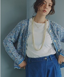 human woman（ヒューマンウーマン）の「◆ツィードニットジャケット（ノーカラージャケット）」