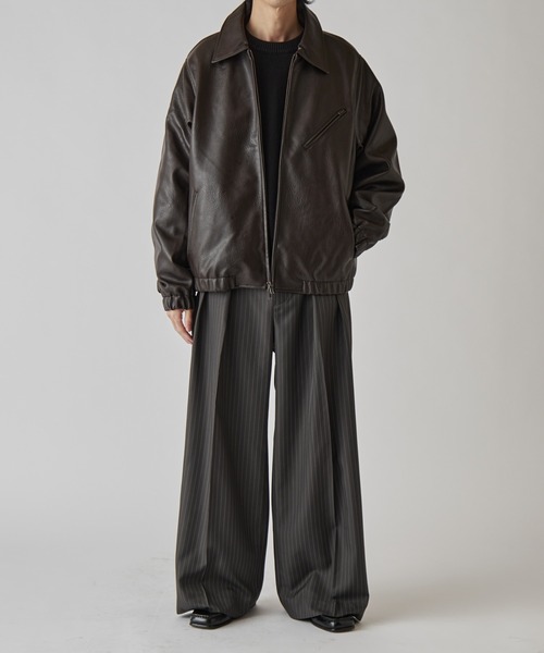 Lui's（ルイス）の「モダンシンセテックレザーブルゾン（ブルゾン・メンズ・ダークブラウン/ブラック・S/M）」の12枚目の写真
