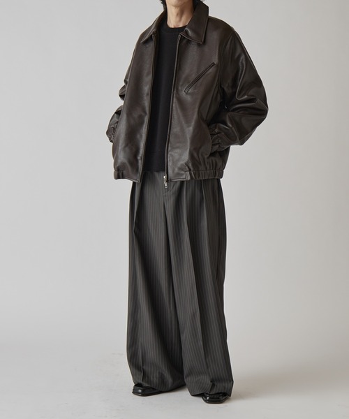 Lui's（ルイス）の「モダンシンセテックレザーブルゾン（ブルゾン・メンズ・ダークブラウン/ブラック・S/M）」の13枚目の写真