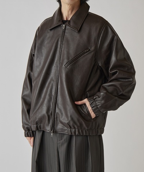 Lui's（ルイス）の「モダンシンセテックレザーブルゾン（ブルゾン・メンズ・ダークブラウン/ブラック・S/M）」の8枚目の写真