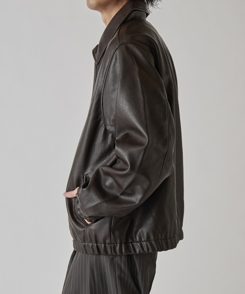 Lui's（ルイス）の「モダンシンセテックレザーブルゾン（ブルゾン・メンズ・ダークブラウン/ブラック・S/M）」の10枚目の写真