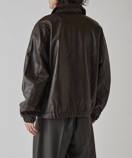 Lui's（ルイス）の「モダンシンセテックレザーブルゾン（ブルゾン・メンズ・ダークブラウン/ブラック・S/M）」の11枚目の写真