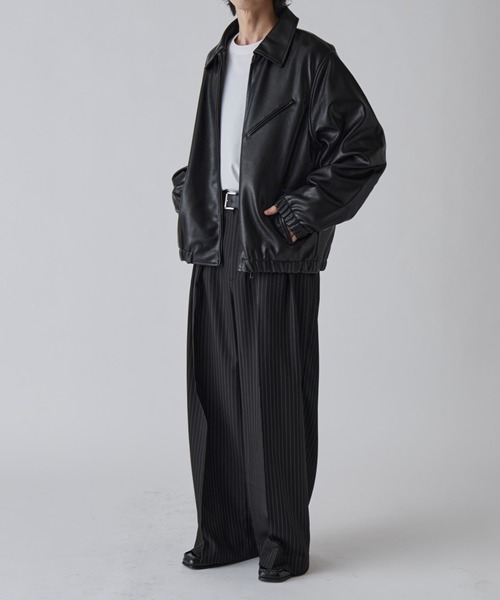 Lui's（ルイス）の「モダンシンセテックレザーブルゾン（ブルゾン・メンズ・ダークブラウン/ブラック・S/M）」の6枚目の写真