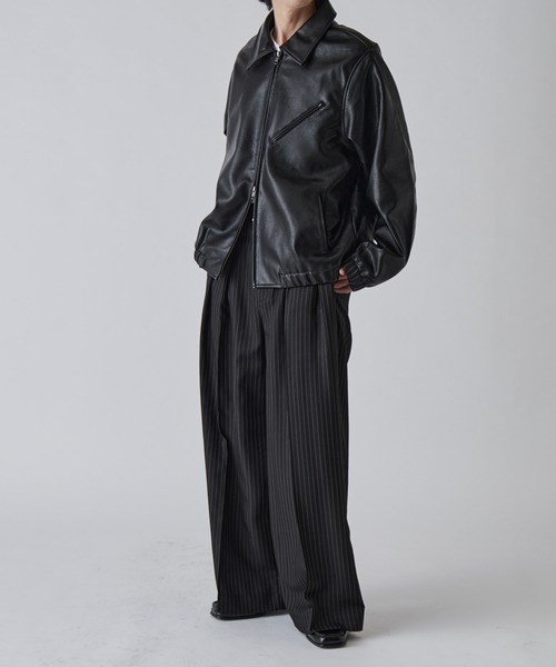 Lui's（ルイス）の「モダンシンセテックレザーブルゾン（ブルゾン・メンズ・ダークブラウン/ブラック・S/M）」の7枚目の写真