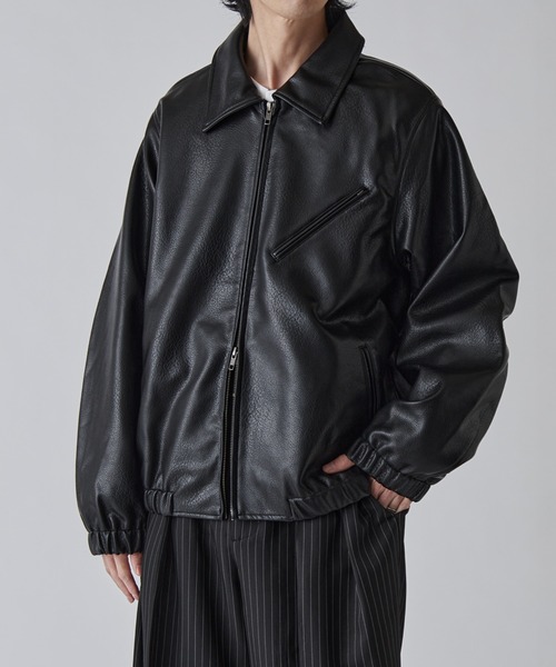 Lui's（ルイス）の「モダンシンセテックレザーブルゾン（ブルゾン・メンズ・ダークブラウン/ブラック・S/M）」の3枚目の写真