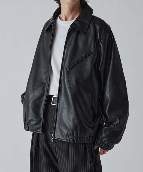 Lui's（ルイス）の「モダンシンセテックレザーブルゾン（ブルゾン・メンズ・ダークブラウン/ブラック・S/M）」の4枚目の写真