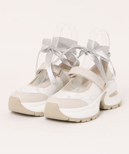 byあしながおじさん（バイアシナガオジサン）の「2WAY厚底バレエスニーカー　8710645（スニーカー・レディース・ピンクベージュ/ブラック/アイボリー・24.5cm/24cm/23.5cm/23cm/22.5cm）」の18枚目の写真