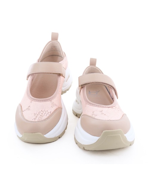 byあしながおじさん（バイアシナガオジサン）の「2WAY厚底バレエスニーカー　8710645（スニーカー・レディース・ピンクベージュ/ブラック/アイボリー・24.5cm/24cm/23.5cm/23cm/22.5cm）」の11枚目の写真