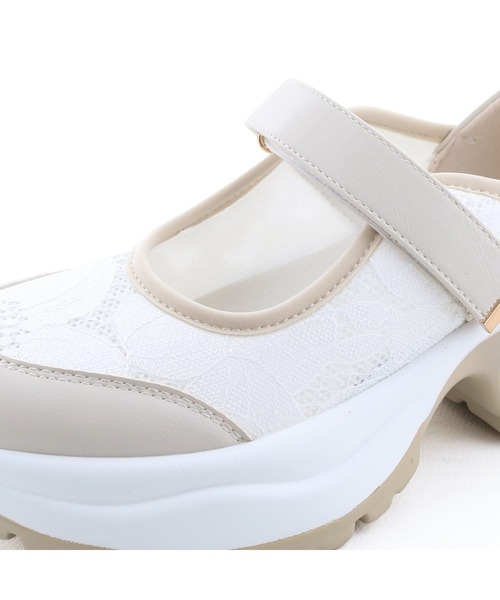 byあしながおじさん（バイアシナガオジサン）の「2WAY厚底バレエスニーカー　8710645（スニーカー・レディース・ピンクベージュ/ブラック/アイボリー・24.5cm/24cm/23.5cm/23cm/22.5cm）」の13枚目の写真