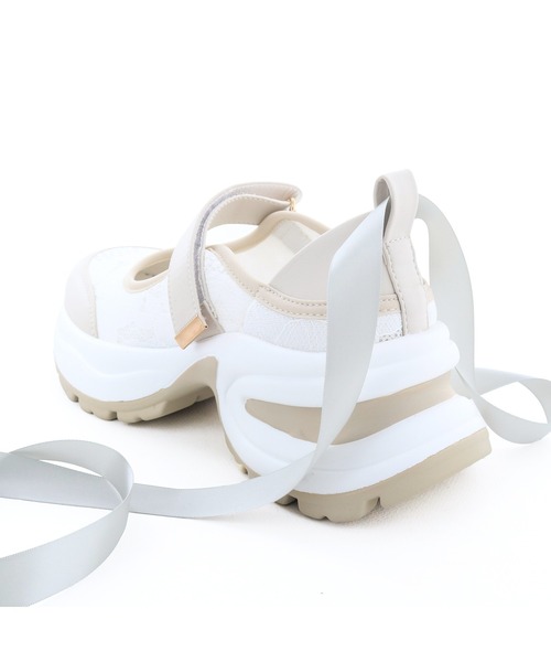 byあしながおじさん（バイアシナガオジサン）の「2WAY厚底バレエスニーカー　8710645（スニーカー・レディース・ピンクベージュ/ブラック/アイボリー・24.5cm/24cm/23.5cm/23cm/22.5cm）」の15枚目の写真